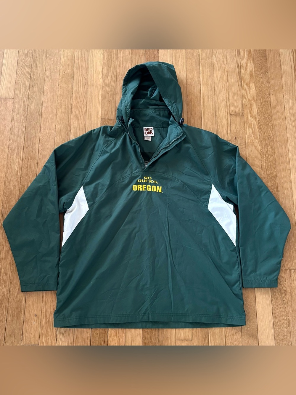 Vintage Oregon Ducks Jacket Green Mens Large Red Oak Quarter Zip Rare 2000s